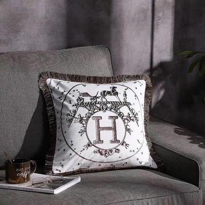 Strato tessuto copertura trapuntato di tela bianco Sofa Pillow del cuscino della nappa