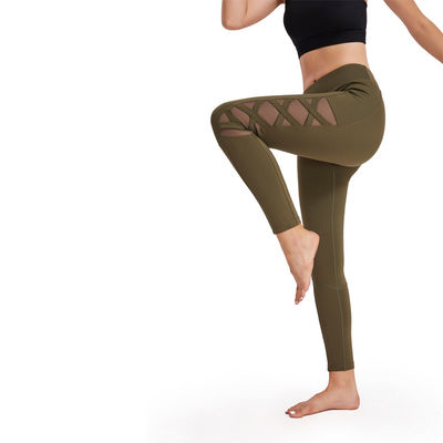 Insiemi senza cuciture di allenamento dell'alto della vita del poliestere di yoga dei pantaloni degli abiti sportivi delle donne abbigliamento di forma fisica