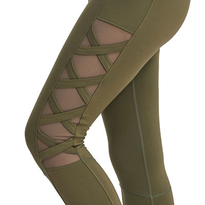 Insiemi senza cuciture di allenamento dell'alto della vita del poliestere di yoga dei pantaloni degli abiti sportivi delle donne abbigliamento di forma fisica