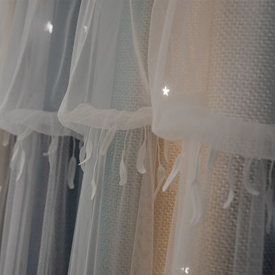 Filati molli di seta di Warmful di Tulle della finestra della tappezzeria del tessuto bianco della tenda