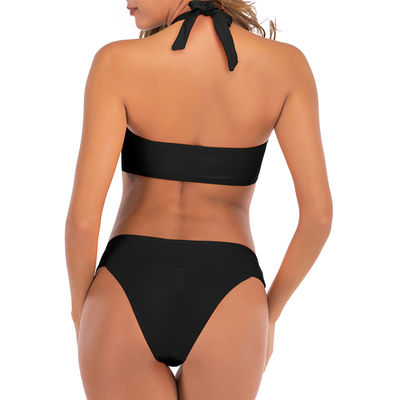 Spingere verso l'alto femminile i costumi da bagno laterali del legame delle brevi della manica del bikini del Bandeau donne dello Swimwear