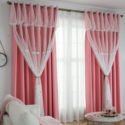 Tessuto bianco 100% di Gauze Curtains Sheer Floral Embroidered del cotone del poliestere