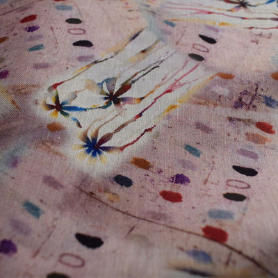 Tessuto di seta comodo del jacquard del rayon viscoso 100 della stampa floreale di tocco