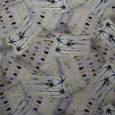 Tessuto di seta comodo del jacquard del rayon viscoso 100 della stampa floreale di tocco
