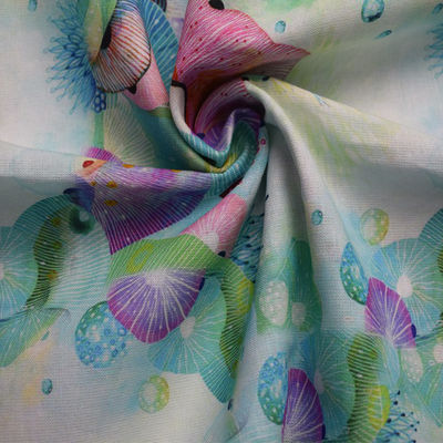 Ramiè tessuto floreale blu-chiaro di lusso del pantalone del vestito dai tessuti di cotone del poliestere