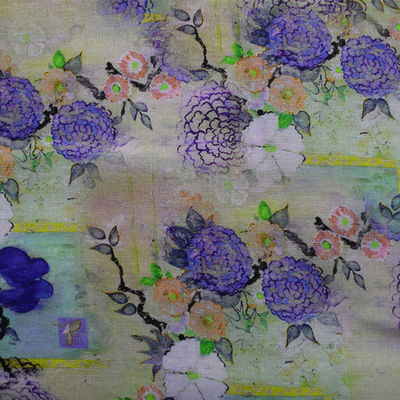 Floreale domestico del rayon del ramiè del tessuto 100% dei tessuti di cotone del poliestere di Digital stampato