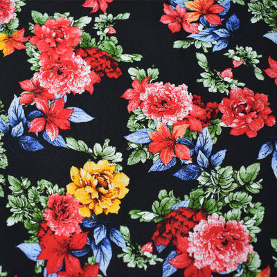 Indumento del tessuto tessuto fiore rotatorio del tessuto della viscosa del rayon della stampa