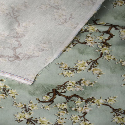 Vestito tessuto respirabile dalla camicia di tocco morbido del tessuto di stampa del poliestere del cotone del ramiè 70% di 30%