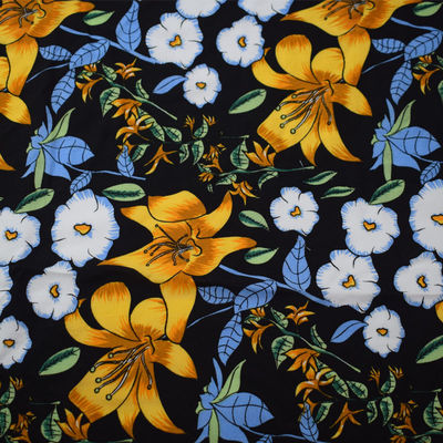 La stampa molle su misura del rayon delle bluse delle cime floreale tricotta il tessuto della viscosa della saia