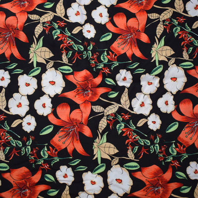 La stampa molle su misura del rayon delle bluse delle cime floreale tricotta il tessuto della viscosa della saia