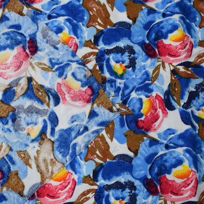 Il modello di fiore moderno ha stampato il tessuto di rayon di bambù