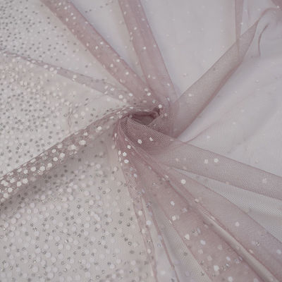 tessuto molle 90% 10% di nylon del vestito da sposa dal pizzo di 160cm Tulle metallico