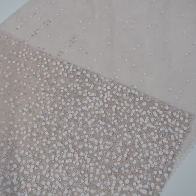 Scintillio di nylon stampato Tulle Mesh Fabric For Dress della stella blu di 100%