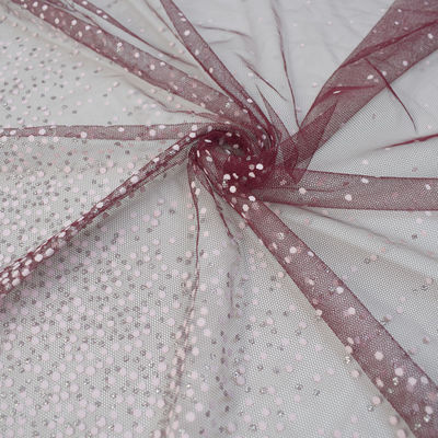 Scintillio di nylon stampato Tulle Mesh Fabric For Dress della stella blu di 100%