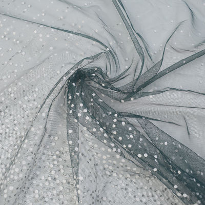 Scintillio di nylon stampato Tulle Mesh Fabric For Dress della stella blu di 100%