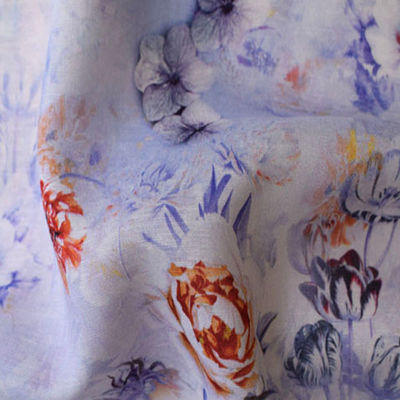 Tulle ricamata 100 ha stampato la saia comoda dell'indumento del tessuto di Tencel tessuta
