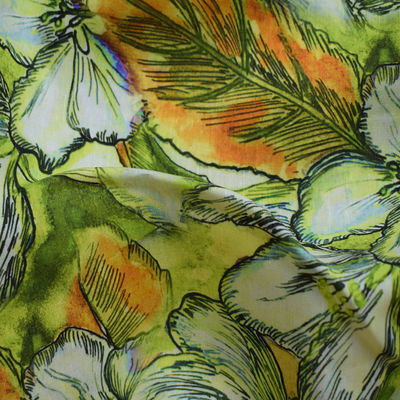 Saia tinta solida tessuta Tulle del tessuto 70% di Tencel della stampa viscosa molle di miscela