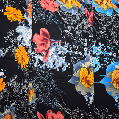 Floreale normale morbido del tessuto di rayon viscoso stampato 100% per nozze del vestito