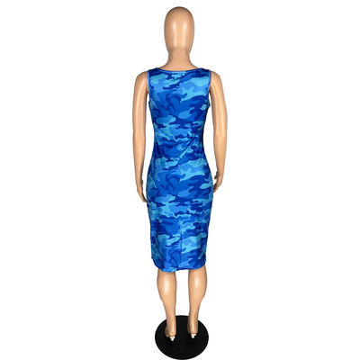 Sexy elegante della maglia del mare dei brandelli del latte della bretella delle signore blu della gonna