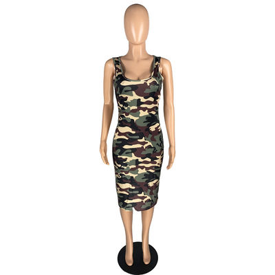 Collo esile attillato del giro delle signore Maxi Dress Tank Top Skirt sexy