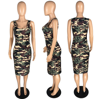 Collo esile attillato del giro delle signore Maxi Dress Tank Top Skirt sexy