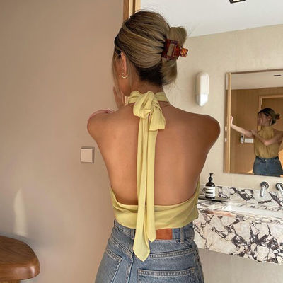 Donna pura chiffona d'attaccatura della blusa di colore di Dewback del collo di temperamento