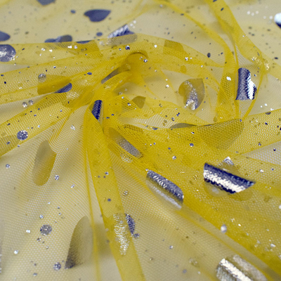 bronzare del ricamo dei filati per trama di 70gsm Mesh Yarn Soft Tulle Fabric
