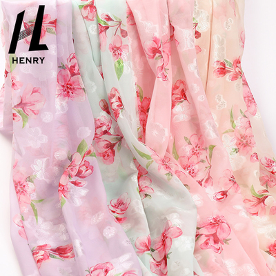 Tessuto chiffon stampato floreale del poliestere per il tessuto dell'indumento di modo
