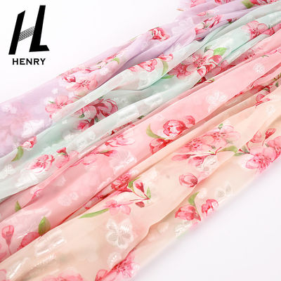 Stampa floreale chiffona del modello del tessuto molle su ordinazione di Tulle per la decorazione di DIY