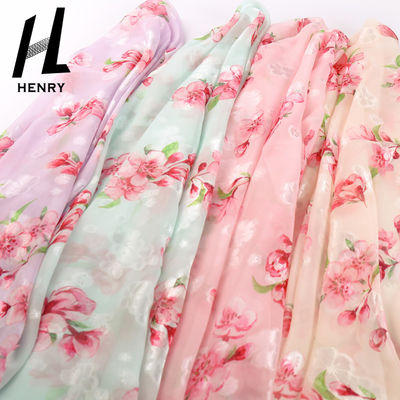 Stampa floreale chiffona del modello del tessuto molle su ordinazione di Tulle per la decorazione di DIY